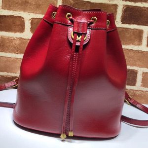 Replica Gucci 550189 RE(BELLE) Medium Bucket Bag in Red Leather
