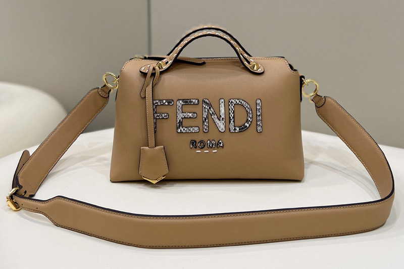 Fendi 8BL146 By The Way Medium Boston bag in Light brown leather and ...